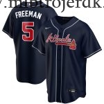 Mænd Atlanta Braves MLB Trøjer Freddie Freeman  Navy Alternate Player Name