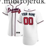 Mænd Baseball MLB Atlanta Braves  Hvid Hjemme Custom Trøjer
