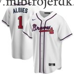 Mænd Atlanta Braves MLB Trøjer Ozzie Albies  Hvid Hjemme Player Name