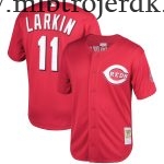 Mænd Cincinnati Reds MLB Trøjer Barry Larkin Mitchell & Ness Rød Fashion Cooperstown Collection Mesh Batting Practice