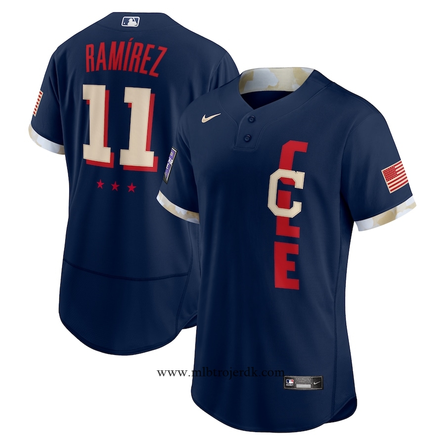 Mænd Cleveland Indians MLB Trøjer José Ramírez Navy 2021 MLB Game Player – MLB Baseball Trøje,køb MLB tøj