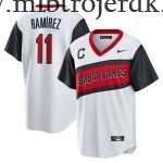 Mænd Cleveland Indians MLB Trøjer Jose Ramirez  Hvid 2021 Little League Classic Hjemme Player
