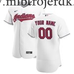 Mænd Baseball MLB Cleveland Indians  Hvid Hjemme Custom Trøjer