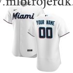 Mænd Miami Marlins MLB Trøjer  Hvid Hjemme Custom