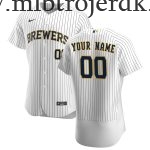 Mænd Baseball MLB Milwaukee Brewers  Hvid Alternate Custom Trøjer Patch