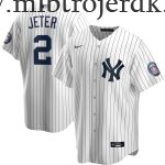 Mænd New York Yankees MLB Trøjer Derek Jeter  Hvid Navy 2020 Hall of Fame Induction Hjemme Player Name