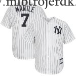 Mænd New York Yankees MLB Trøjer Mickey Mantle Hvid Navy Hjemme Cooperstown Collection Player