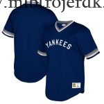 Mænd New York Yankees MLB Trøjer Mitchell & Ness Navy Big & Tall Cooperstown Collection Mesh Wordmark V-Neck