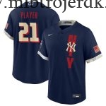 Mænd Baseball MLB New York Yankees  Navy 2021 MLB All-Star Game Custom Trøjer 1