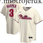 Mænd Philadelphia Phillies MLB Trøjer Bryce Harper  Cream Alternate Player Name