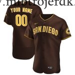 Mænd Baseball MLB San Diego Padres  Brun Road Official Custom Trøjer