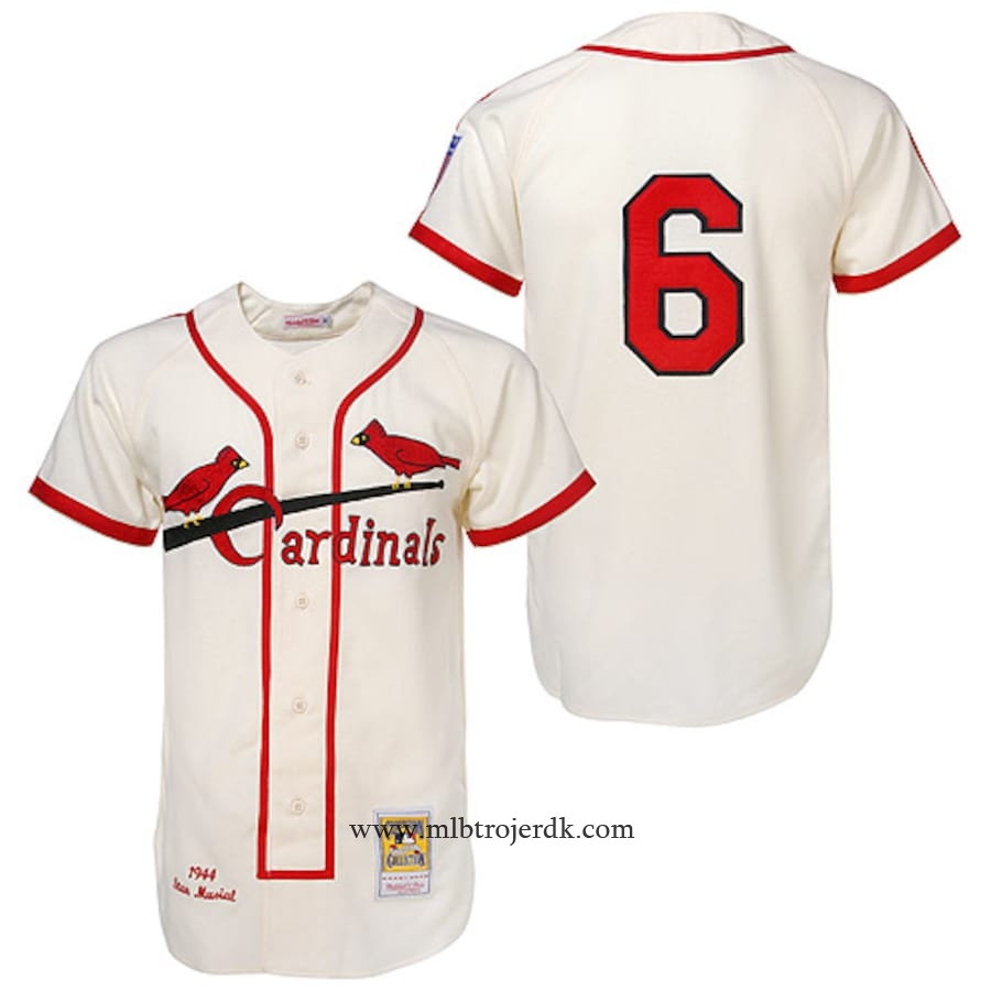 Mænd St. Cardinals MLB Trøjer Stan Musial Mitchell & Ness Cream MLB – MLB Baseball Trøje,køb MLB tøj
