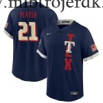 Mænd Baseball MLB Texas Rangers  Navy 2021 MLB All-Star Game Custom Trøjer