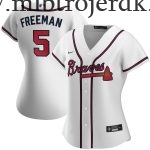 Kvinde Atlanta Braves MLB Trøjer Freddie Freeman  Hvid Hjemme Player