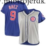 Kvinde Chicago Cubs MLB Trøjer Javier Baez Grå Royal Plus Size