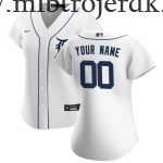 Kvinde Baseball MLB Detroit Tigers  Hvid Hjemme Custom Trøjer