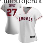 Kvinde Los Angeles Angels MLB Trøjer Mike Trout  Hvid Hjemme Player