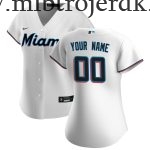 Kvinde Miami Marlins MLB Trøjer  Hvid Hjemme Custom