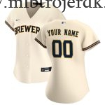 Kvinde Milwaukee Brewers MLB Trøjer  Cream Hjemme Custom