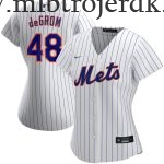 Kvinde New York Mets MLB Trøjer Jacob deGrom  Hvid Hjemme Player
