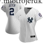 Kvinde New York Yankees MLB Trøjer Derek Jeter  Hvid Navy 2020 Hall of Fame Induction Hjemme Player Name