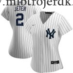 Kvinde New York Yankees MLB Trøjer Derek Jeter  Hvid Navy Hjemme Player Name