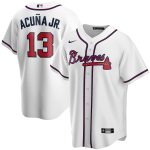 Børn Atlanta Braves MLB Trøjer Ronald Acuña Jr.  Hvid Hjemme Player