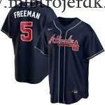 Børn Atlanta Braves MLB Trøjer Freddie Freeman  Navy Alternate Player