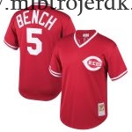 Børn Cincinnati Reds MLB Trøjer Johnny Bench Mitchell & Ness Rød Cooperstown Collection Mesh Batting Practice
