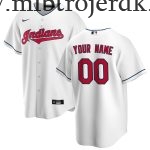Børn Baseball MLB Cleveland Indians  Hvid Hjemme Custom Trøjer