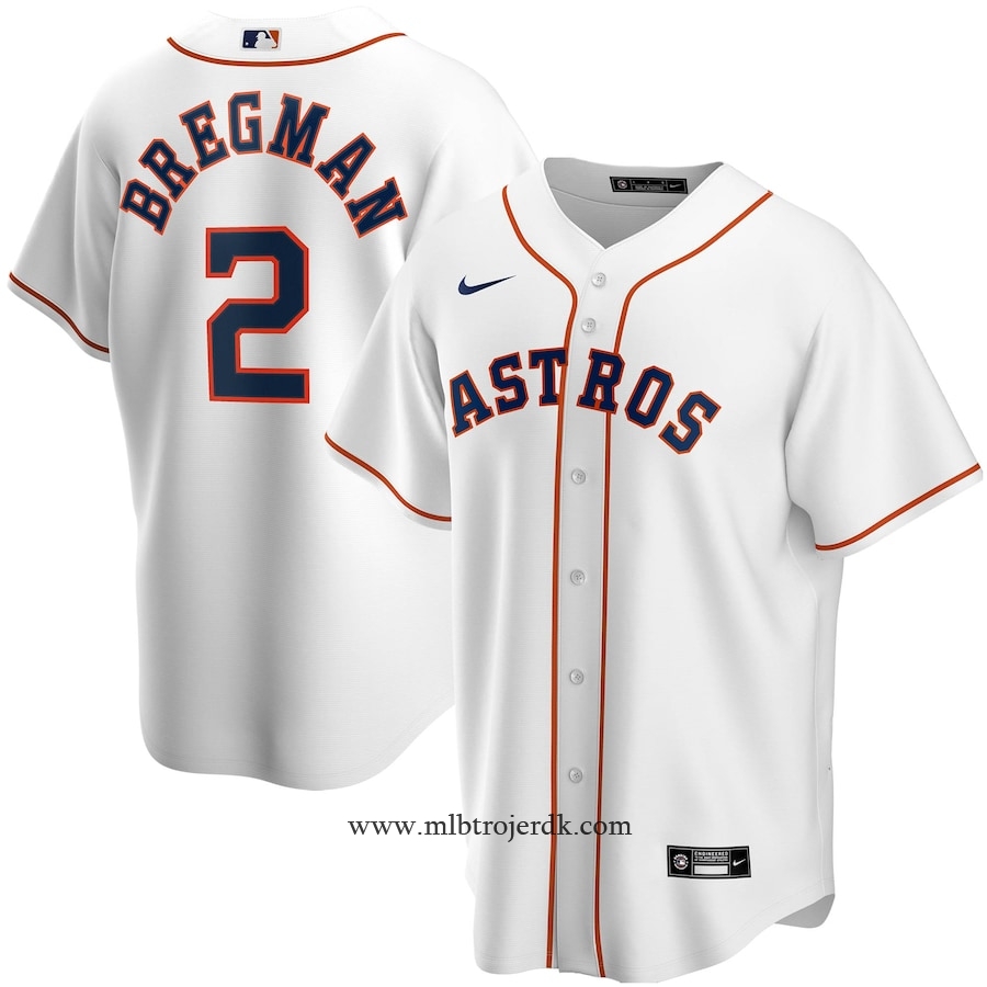 Børn Houston Astros Alex Bregman Hvid Hjemme Player – Baseball Trøje,køb MLB tøj