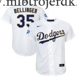 Børn Los Angeles Dodgers MLB Trøjer Cody Bellinger  Hvid Guld 2021 Guld Program Player