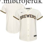 Børn Milwaukee Brewers MLB Trøjer  Cream Hjemme Team