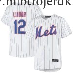 Børn New York Mets MLB Trøjer Francisco Lindor  Hvid Royal Hjemme Player