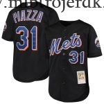 Børn New York Mets MLB Trøjer Mike Piazza Mitchell & Ness Sort Cooperstown Collection Mesh Batting Practice