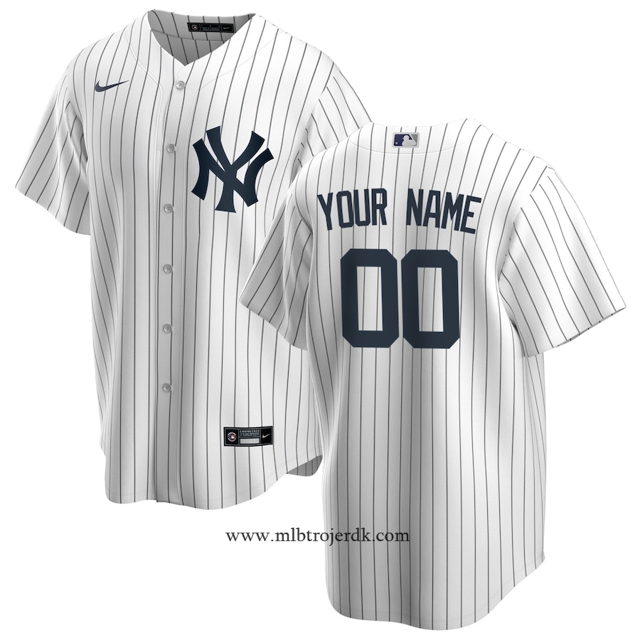 Børn Baseball New York Yankees Hvid Custom – MLB Baseball Trøje,køb MLB tøj