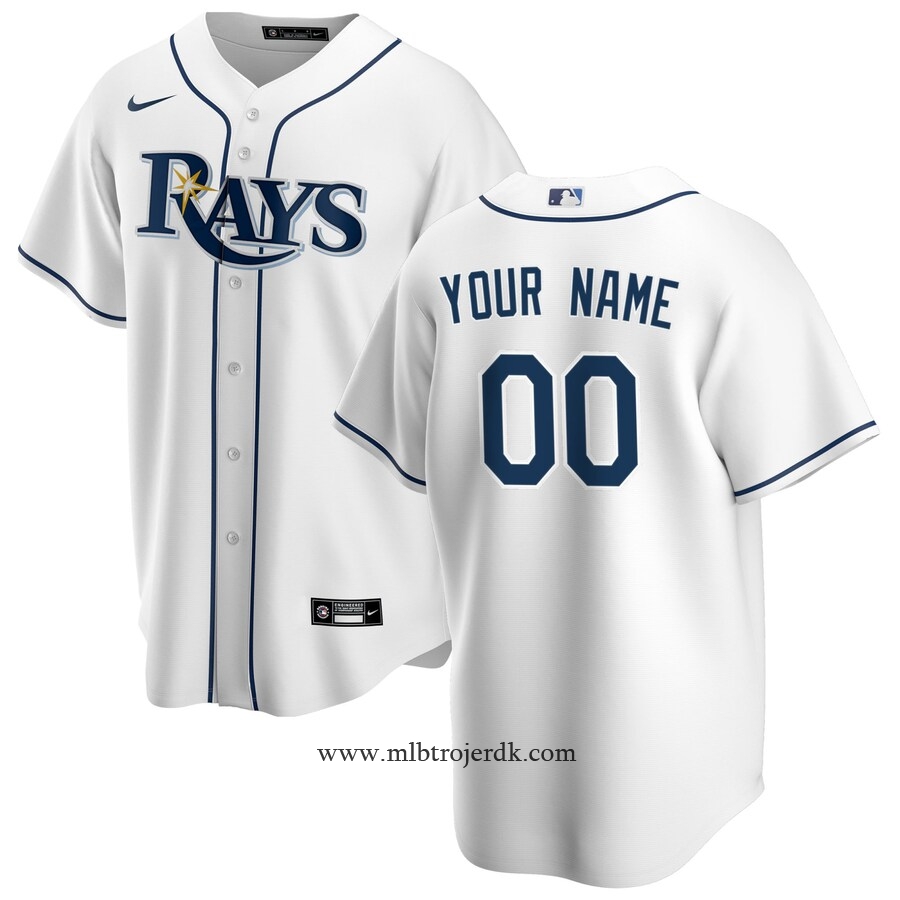 Børn Baseball MLB Tampa Bay Rays Hvid Hjemme Custom Trøjer – MLB Baseball tøj