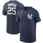 Mænd New York Yankees MLB Trøje Gleyber Torres #25 2024 Flåde Med Navn og Nummer